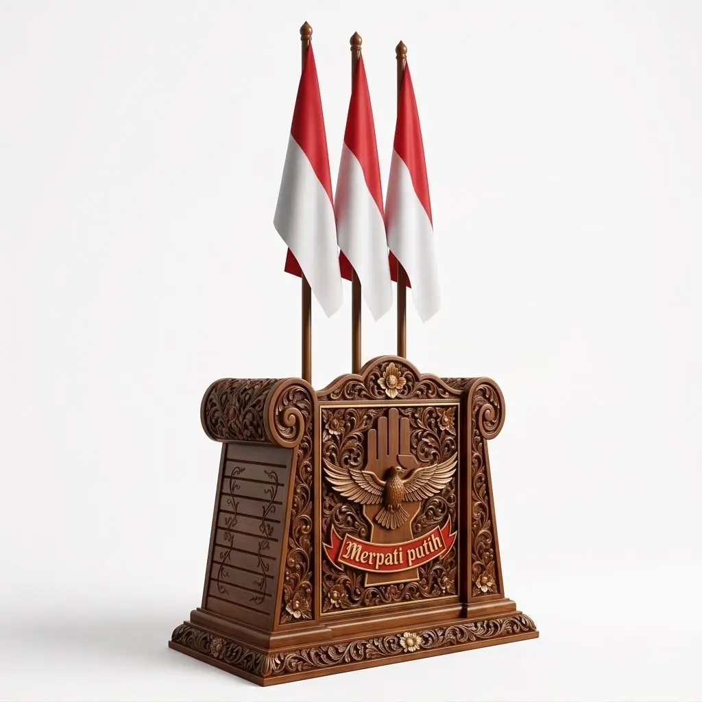 row-1-column-1 Dudukan Bendera Meja Pataka Ukir Custom - Image 1