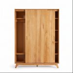 Lemari Pakaian Pintu Sliding Kayu Jati Minimalis Ala Japandi