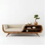 Zen Harmony Integrated Sofa Shelf – Sofa Minimalis dengan Rak Kayu Solid - Image 2