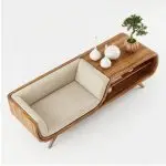 Zen Harmony Integrated Sofa Shelf – Sofa Minimalis dengan Rak Kayu Solid - Image 3
