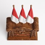 Dudukan Bendera Meja Pataka Ukir Custom - Image 3