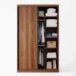 Lemari Pakaian Kayu Jati Pintu Sliding Minimalis Premium