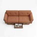 Sofa Kayu Jati Retro 2 Seater dengan Laci Penyimpanan - Image 4