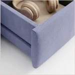 Sofa Modern Fabric Lilac dengan Laci & Adjustable Headrest - Image 3